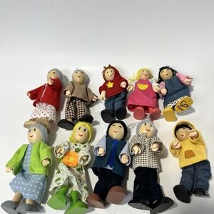 Lot Of (10) Wooden Dolls Bendable Arms & Legs For Dollhouse 4'